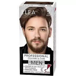 5.0 СВЕТЛО - КОРИЧНЕВЫЙ Мужская краска для волос, бород и усов-ELEA Professional Colour & Care MEN 5.0 СВЕТЛО - КОРИЧНЕВЫЙ Мужская краска для волос, бород и усов-ELEA Professional Colour & Care MEN