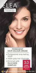 3.0 Темный шатен Стойкая крем-краска для волос ELEA Professional Color & Carel 3.0 Темный шатен Стойкая крем-краска для волос ELEA Professional Color & Carel